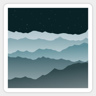 Mountains at night Sticker